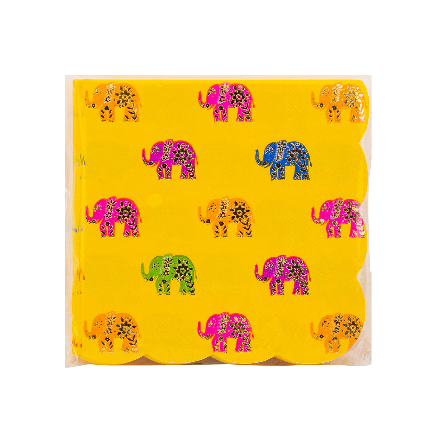 PLNP1466 - Foiled Elephant Pattern Cocktail Napkin