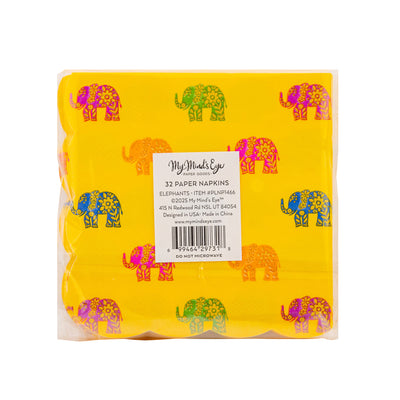 PLNP1466 - Foiled Elephant Pattern Cocktail Napkin