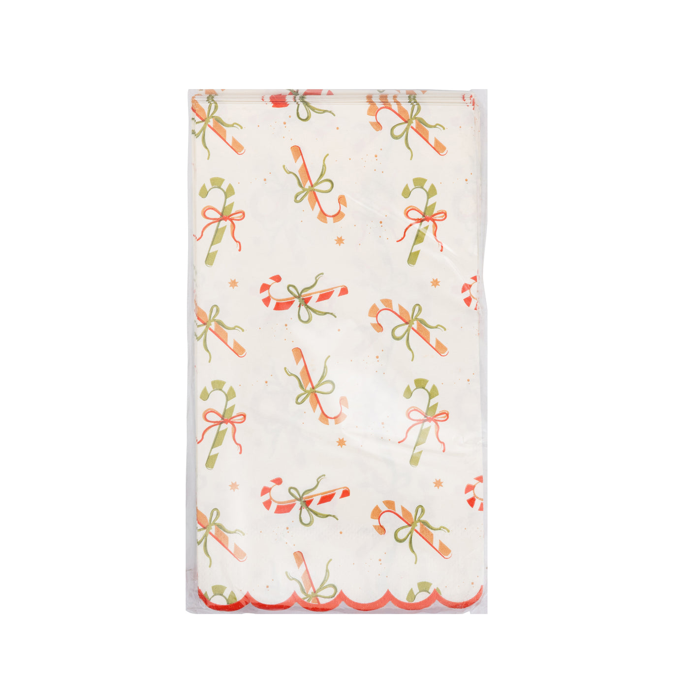 PLNP1605 - Candy Canes with Bows Guest Napkin