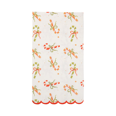 PLNP1605 - Candy Canes with Bows Guest Napkin