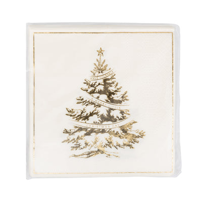 PLNP1629 - Foiled Christmas Tree Cocktail Napkin