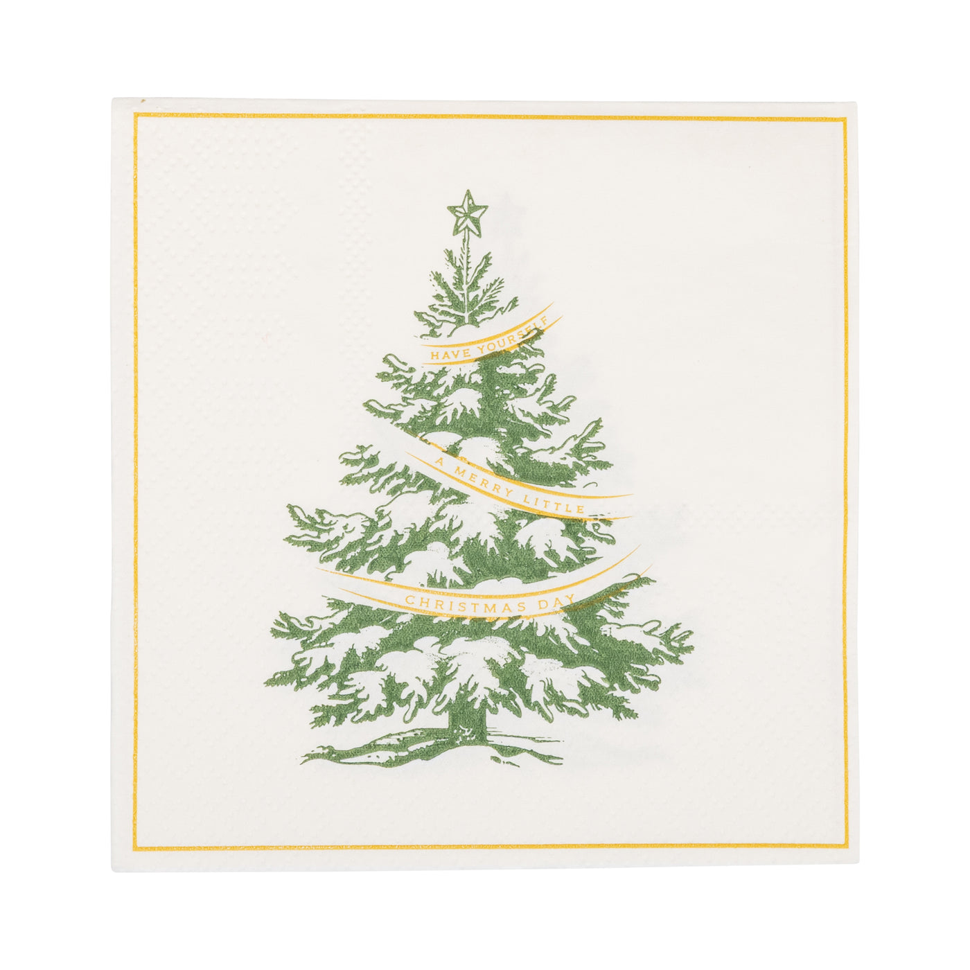 PLNP1629 - Foiled Christmas Tree Cocktail Napkin