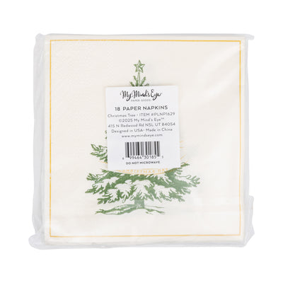 PLNP1629 - Foiled Christmas Tree Cocktail Napkin