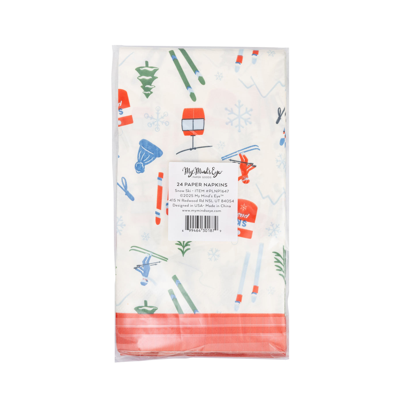 PLNP1647 - Snow Ski Guest Napkin
