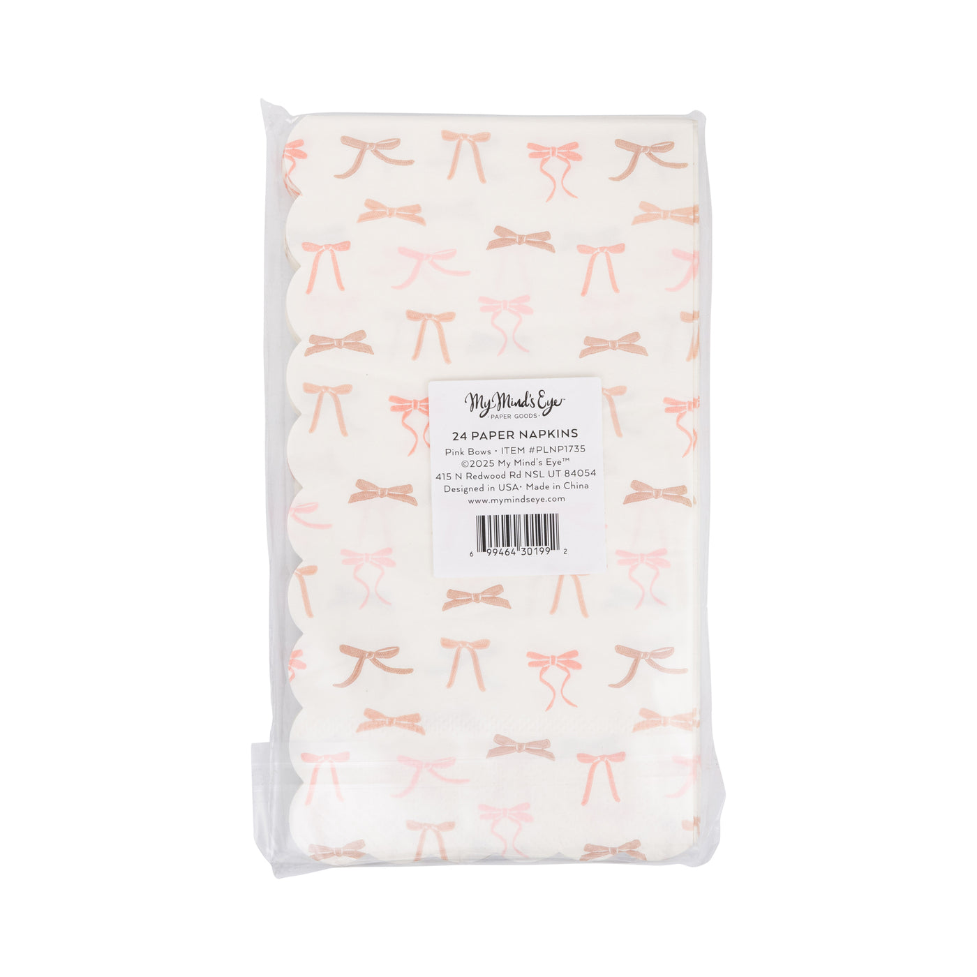 PLNP1735 - Multi Pink Bows Guest Napkin