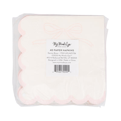 PLNP1736 - Pink Dainty Bows Cocktail Napkin