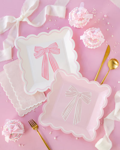 PLNP1737 - Pink Corner Bows Guest Napkin