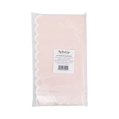 PLNP1737 - Pink Corner Bows Guest Napkin