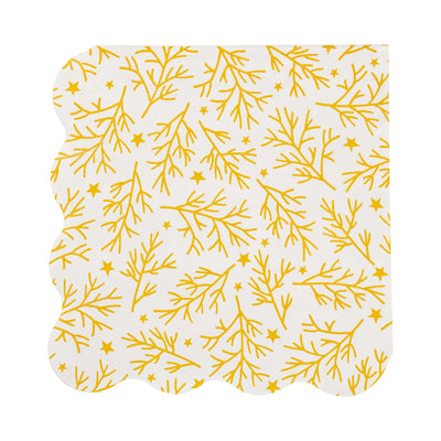 PLNP1767 - Foiled Sprigs and Foliage Cocktail Napkin