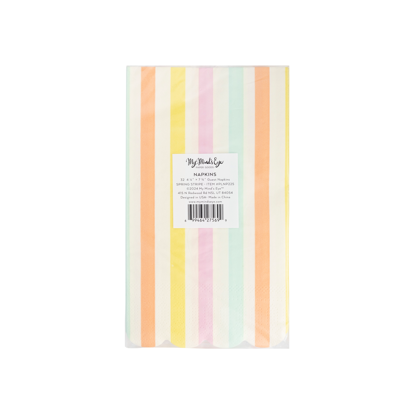 PLNP225 - Spring Stripe Scallop Paper Dinner Napkin