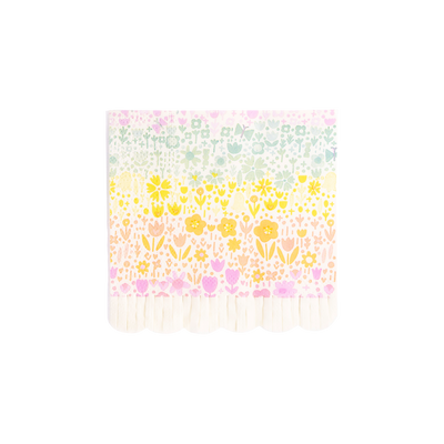 PLNP273 - Rainbow Fields Fringe Paper Cocktail Napkin