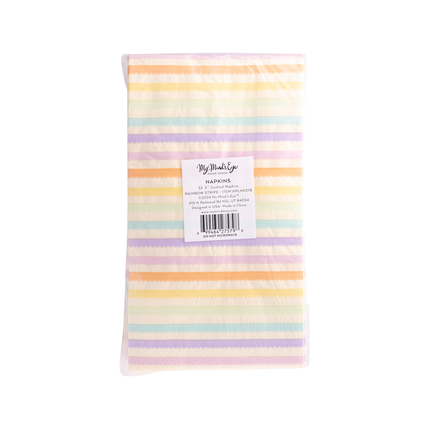PLNP278 - Rainbow Stripe Paper Dinner Napkin