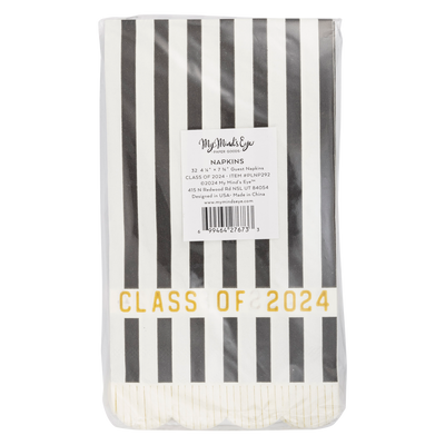 PLNP292 - Foiled Class of 2024 Fringe Paper Dinner Napkin