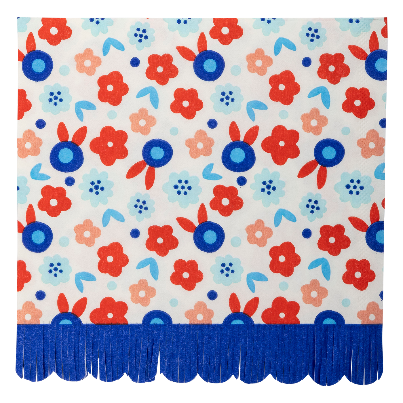 PLNP314 - Fun Floral Fringe Scallop Paper Luncheon Napkin