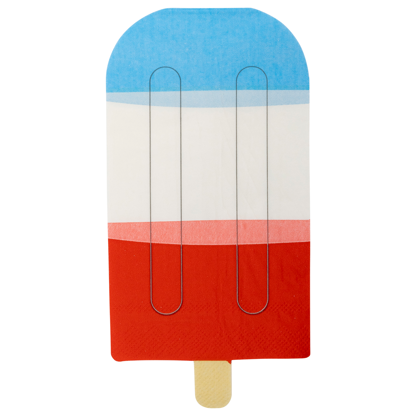 PLNP339 - Red White Blue Ice Pop Shaped Paper Guest Napkin