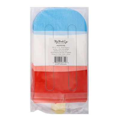 PLNP339 - Red White Blue Ice Pop Shaped Paper Guest Napkin