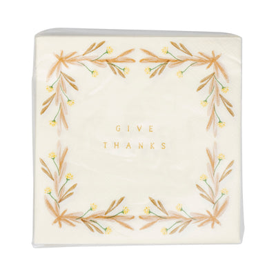 PLNP577 - Give Thanks Cream Cocktail Napkin