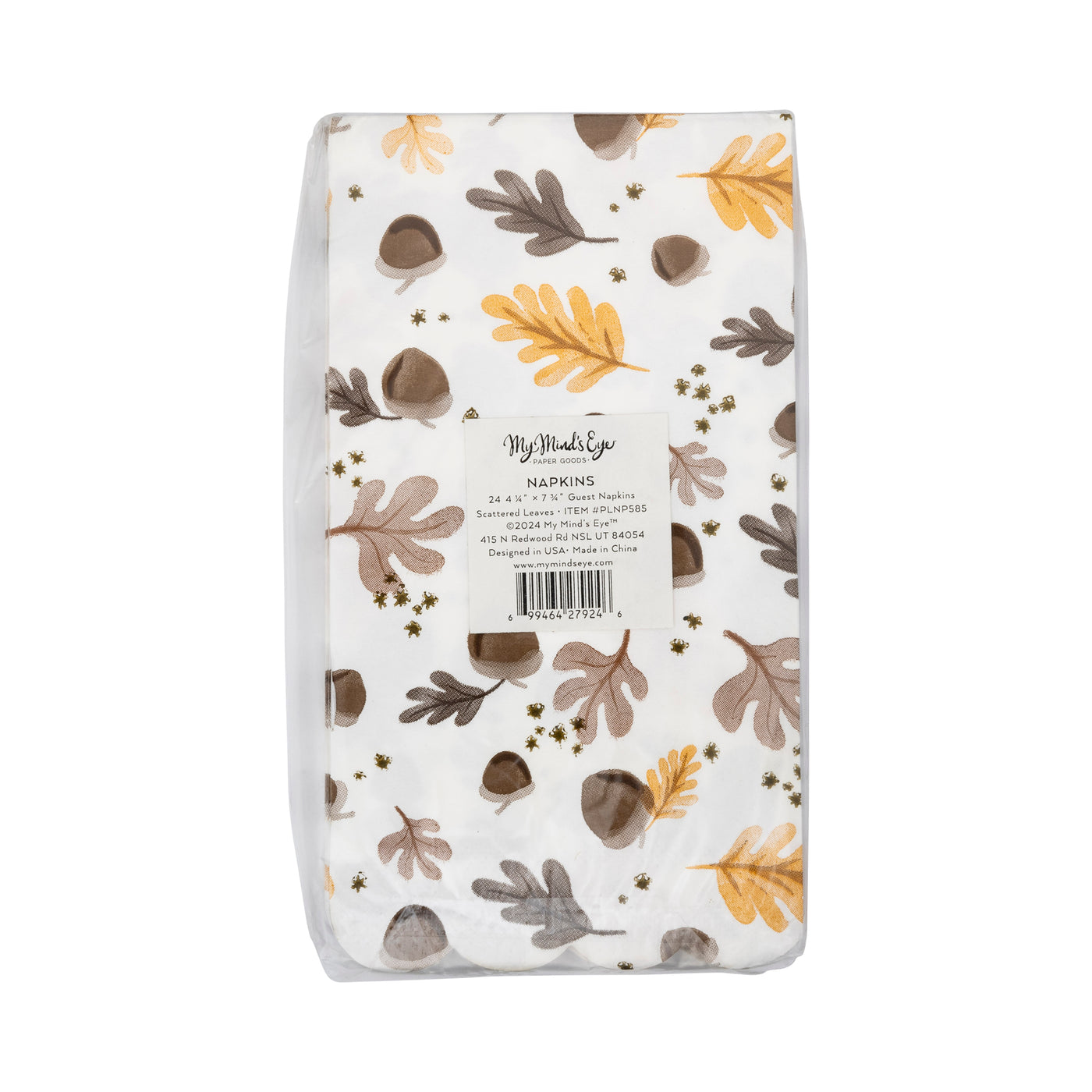 PLNP585 - Scattered Leaves Scallop Dinner Napkin