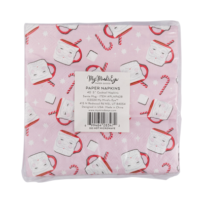 PLNP628 - Santa Mug Cocktail Napkin