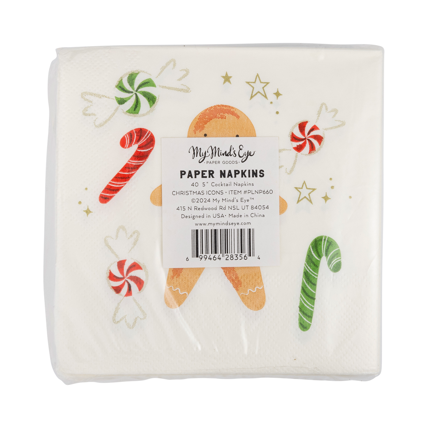 PLNP660 - Christmas Icons Scallop Cocktail Napkin Set