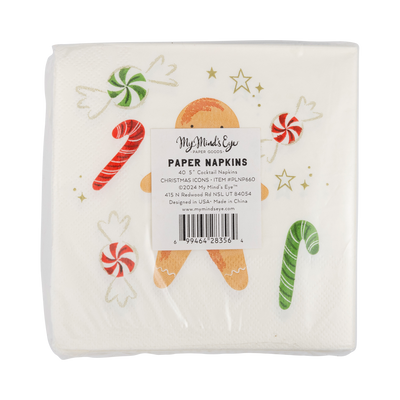 PLNP660 - Christmas Icons Scallop Cocktail Napkin Set