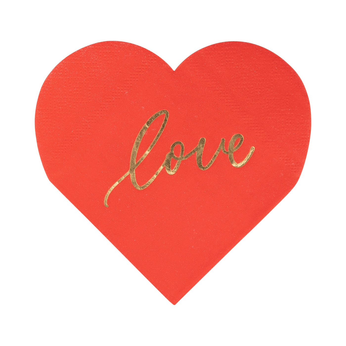 PLNP812 - Foil Red Love Heart Cocktail Napkin