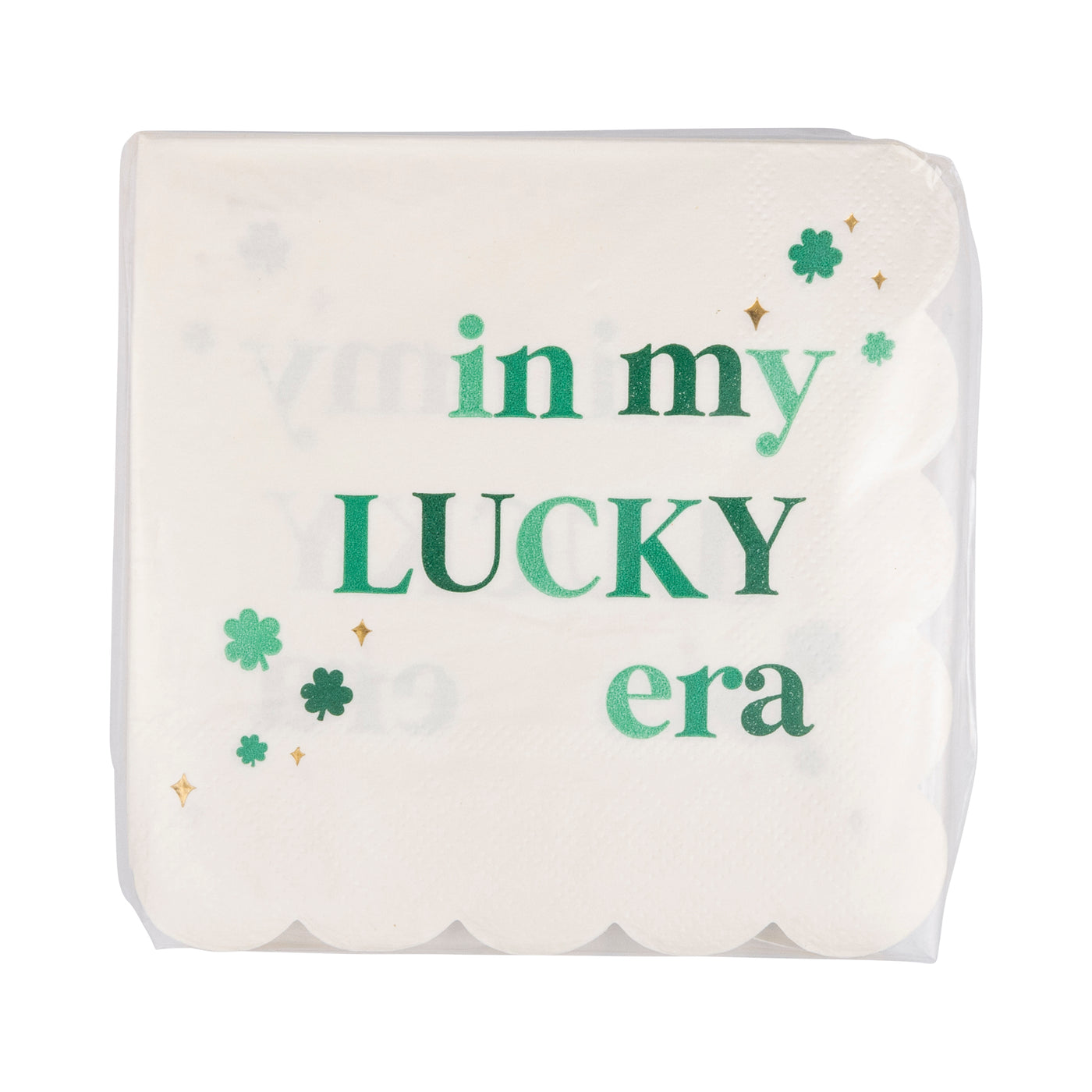 PLNP821 - Foil Lucky Era Scallop Cocktail Napkin