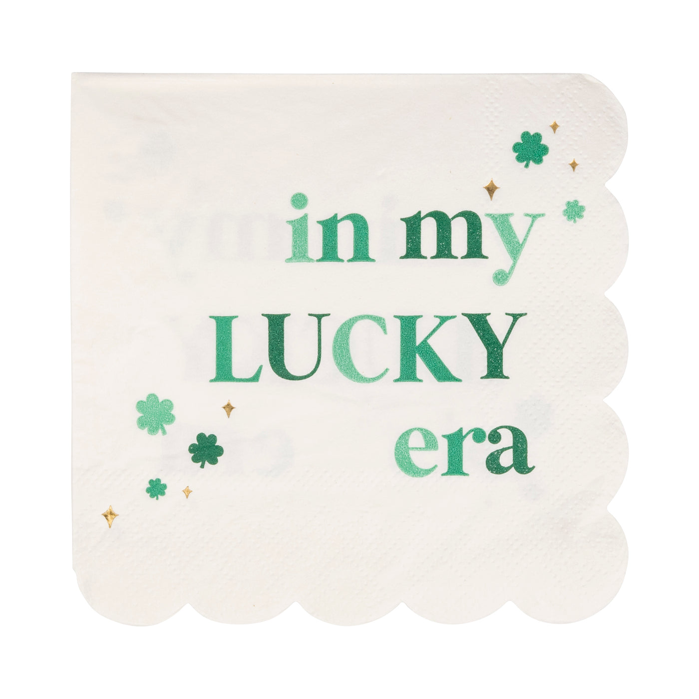 PLNP821 - Foil Lucky Era Scallop Cocktail Napkin