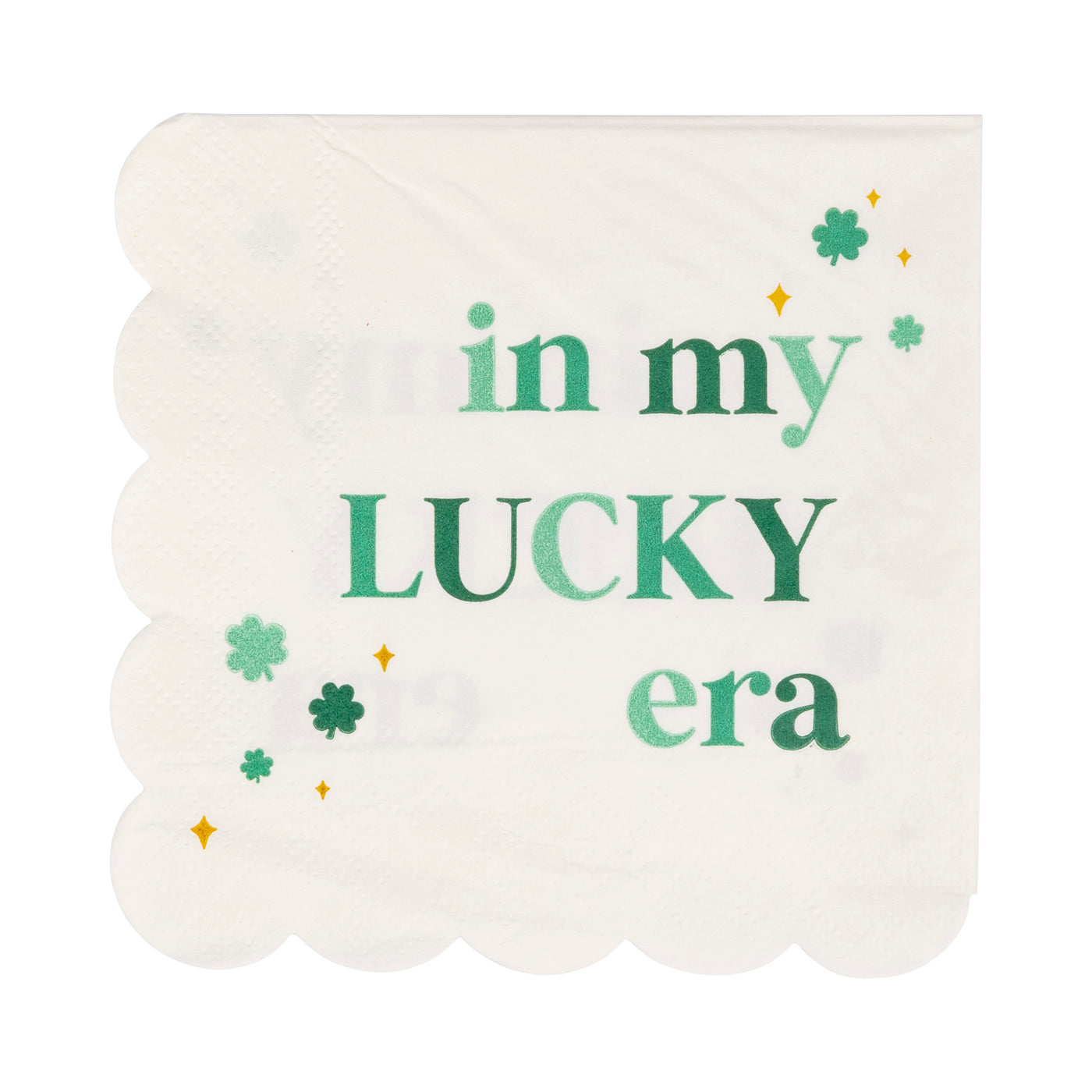 PLNP821 - Foil Lucky Era Scallop Cocktail Napkin