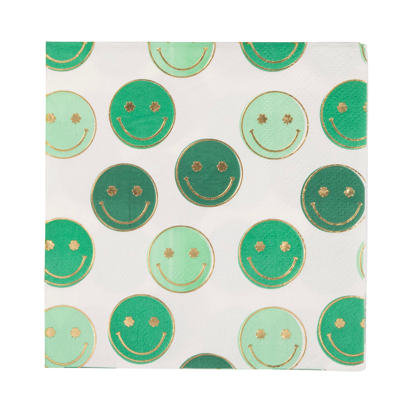 PLNP824 - Foil Smiley Shamrocks Cocktail Napkin