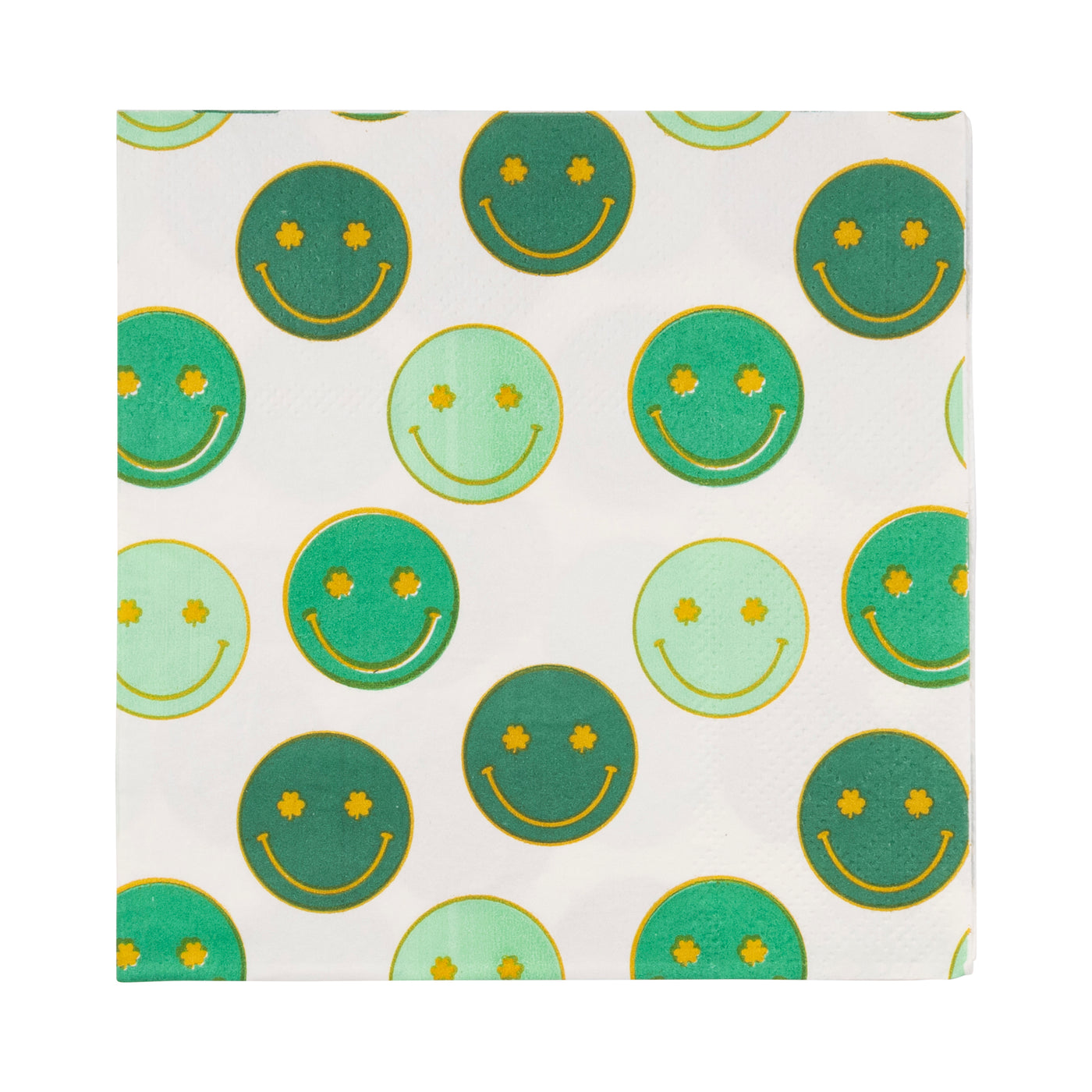 PLNP824 - Foil Smiley Shamrocks Cocktail Napkin