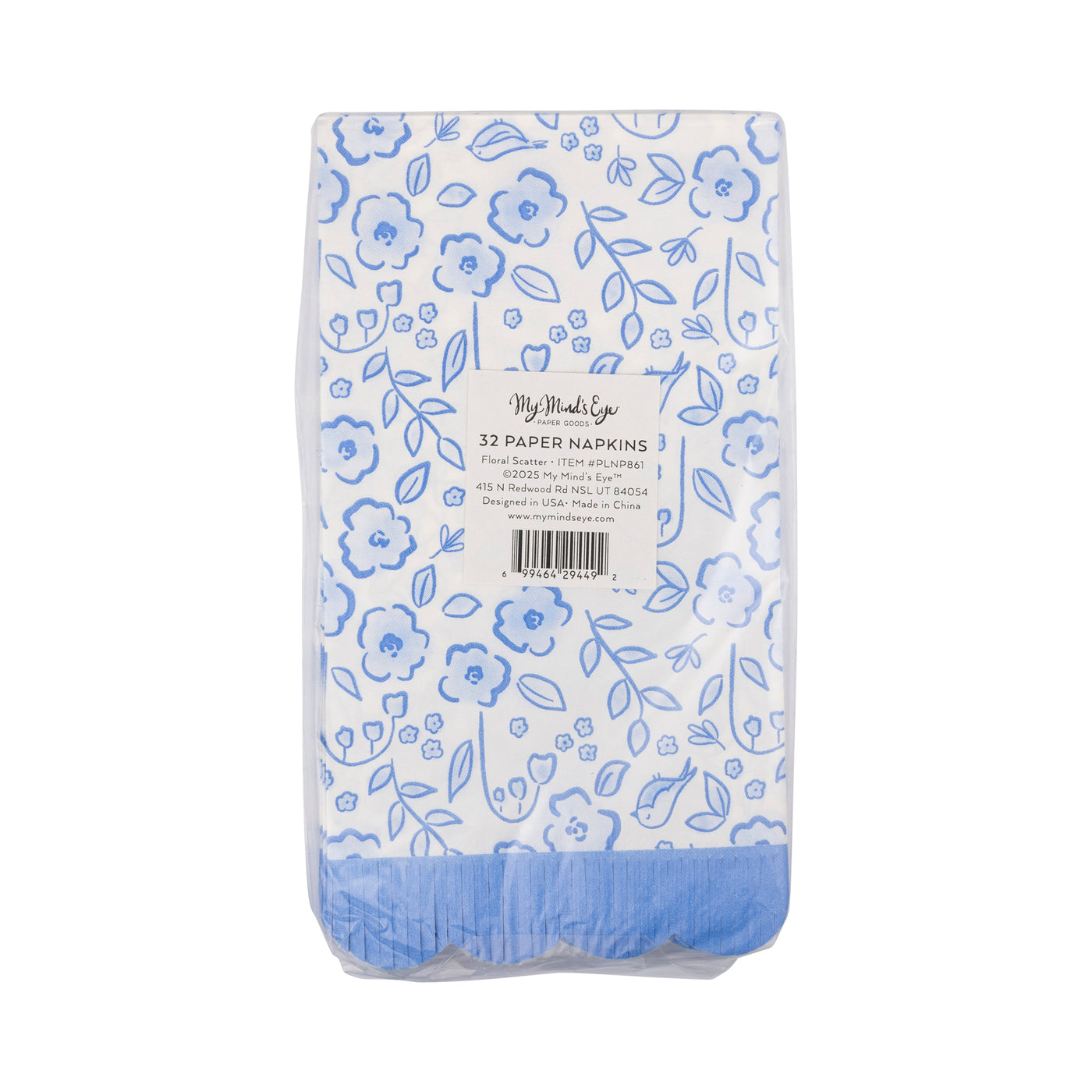 PLNP861 - Floral Scatter Fringe Guest Napkin