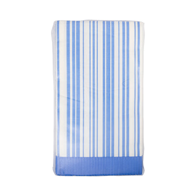 PLNP866 - Blue Stripe Fringe Guest Napkin