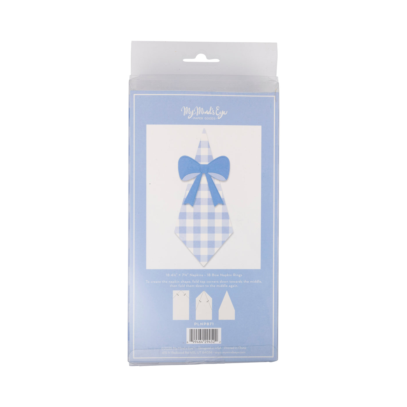 PLNP871 - Gingham Guest Napkin and Ring Set