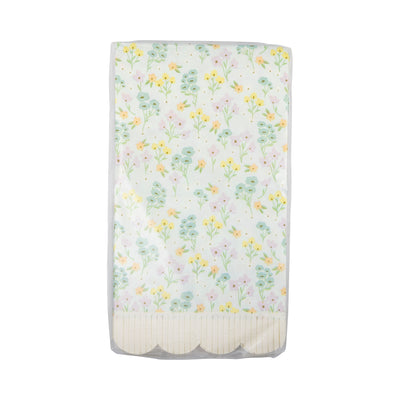 PLNP933 - Spring Floral Scallop Fringe Guest Napkin