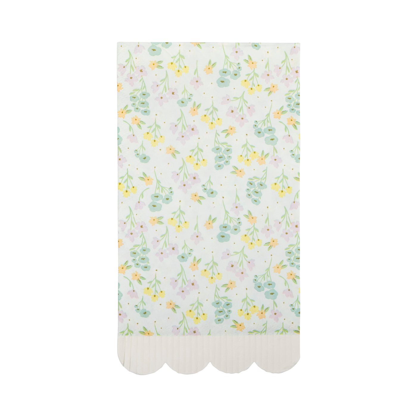 PLNP933 - Spring Floral Scallop Fringe Guest Napkin