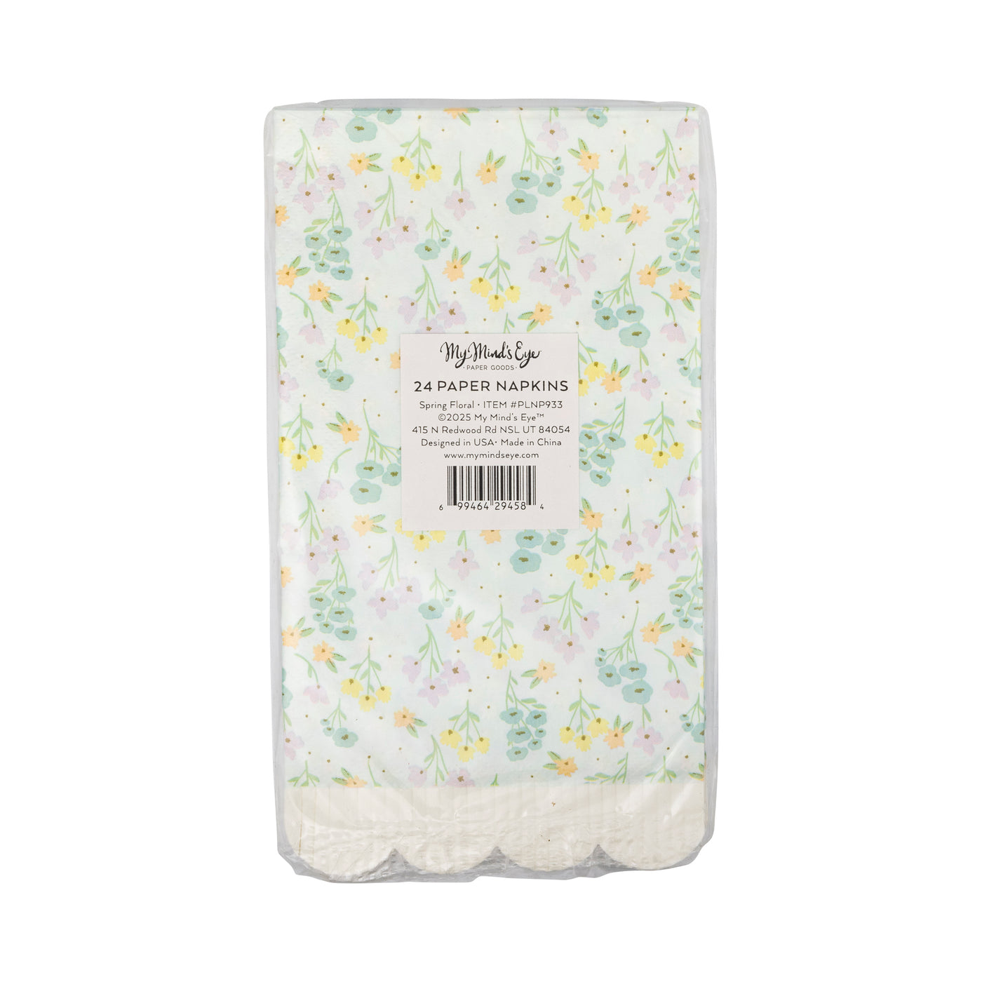 PLNP933 - Spring Floral Scallop Fringe Guest Napkin