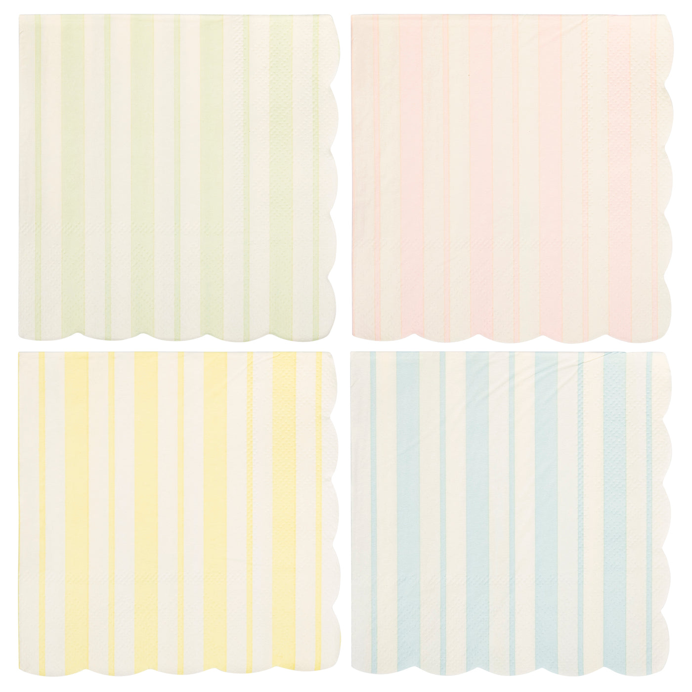 PLNP940 - Striped Scallop Cocktail Napkin Set