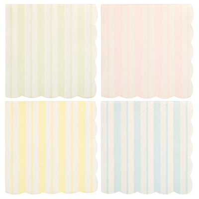 PLNP940 - Striped Scallop Cocktail Napkin Set