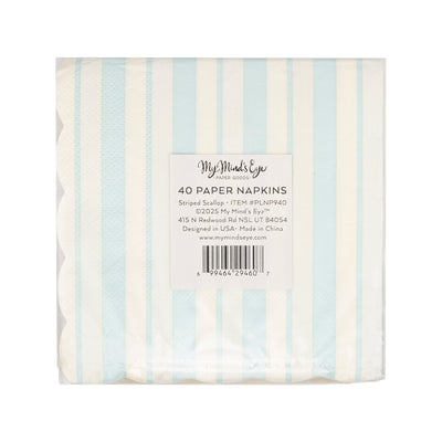 PLNP940 - Striped Scallop Cocktail Napkin Set