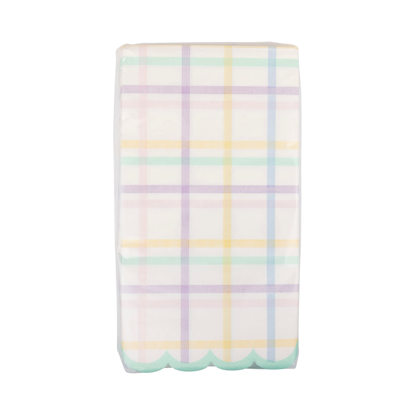 PLNP953 - Multi Plaid Scallop Guest Napkin