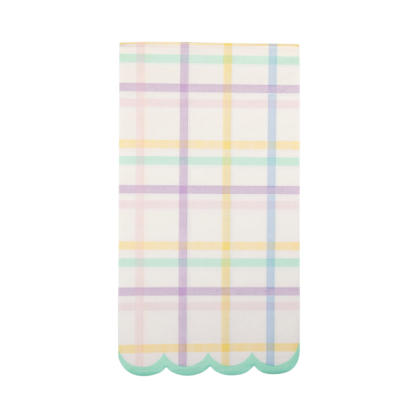 PLNP953 - Multi Plaid Scallop Guest Napkin