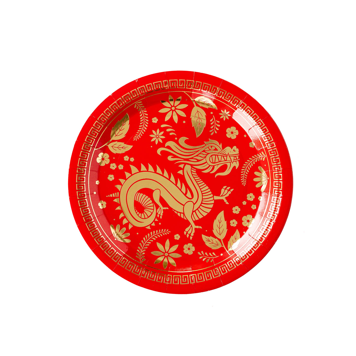 PLNY189 - Lunar New Year Dragon Foliage Paper Plate