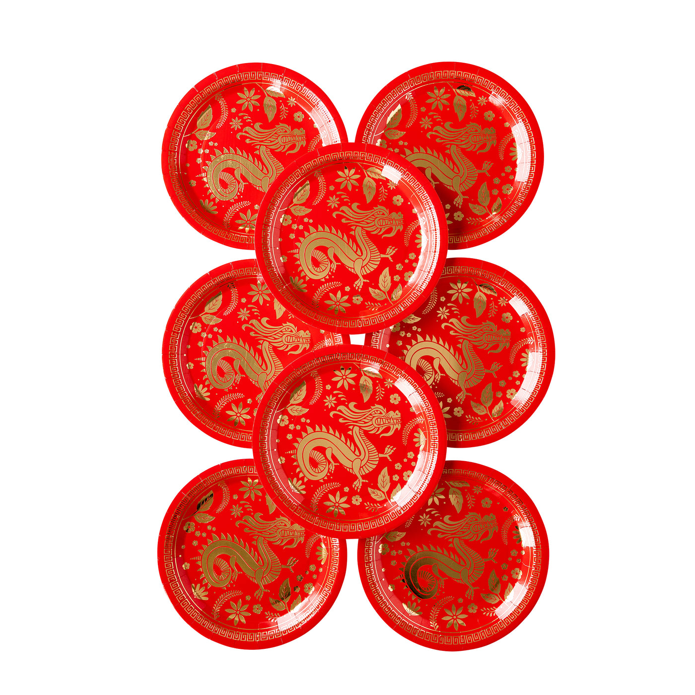 PLNY189 - Lunar New Year Dragon Foliage Paper Plate