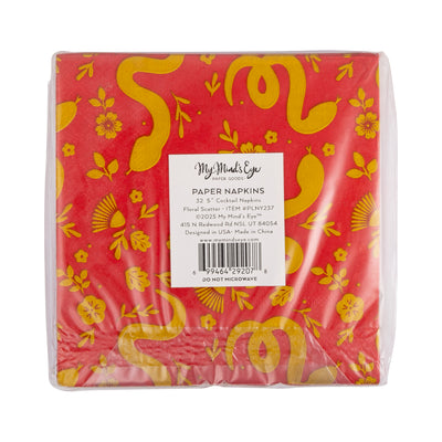 PLNY237 - Foiled Floral Scatter Cocktail Napkin