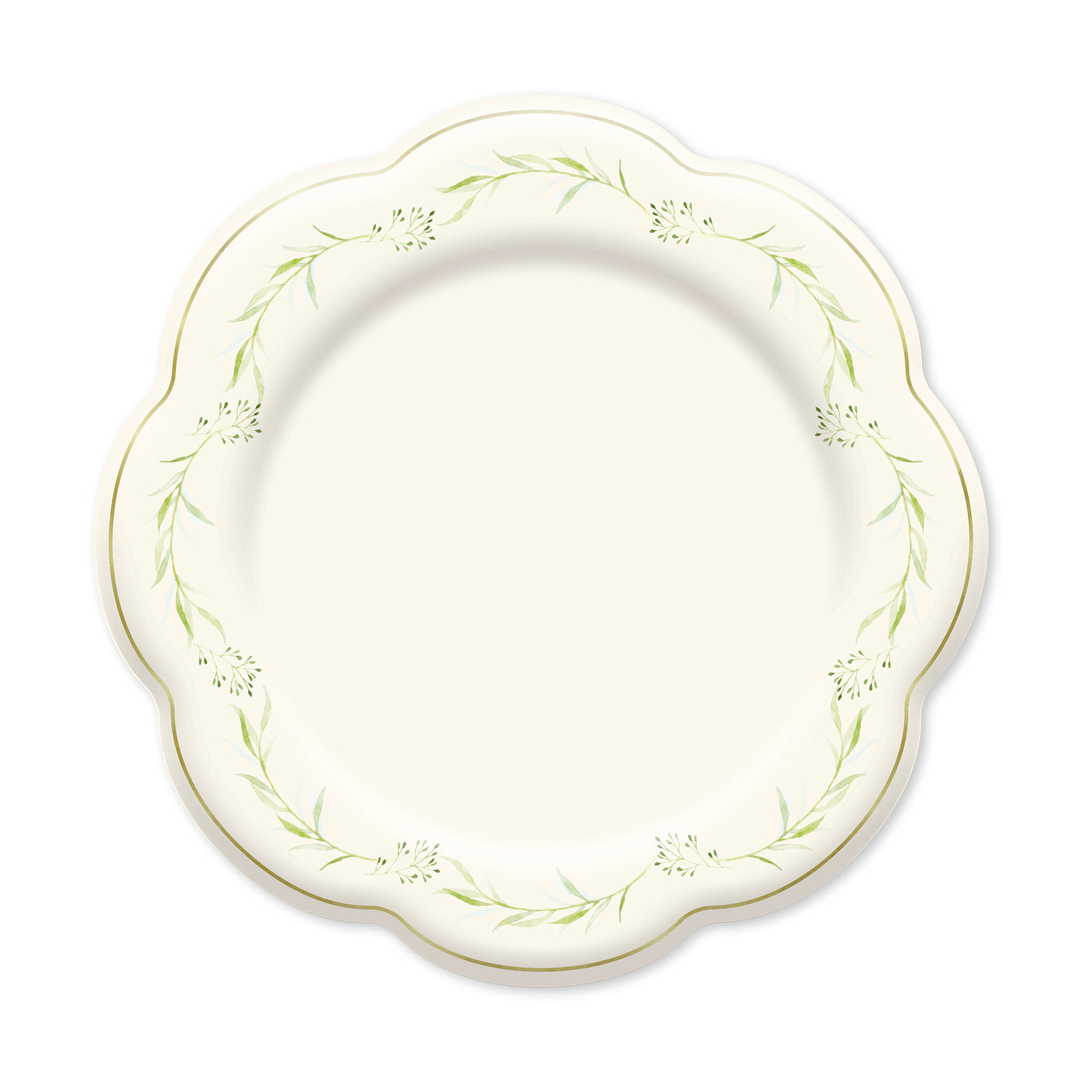 PLPL1560 - Green Leafy Border 8" Plate