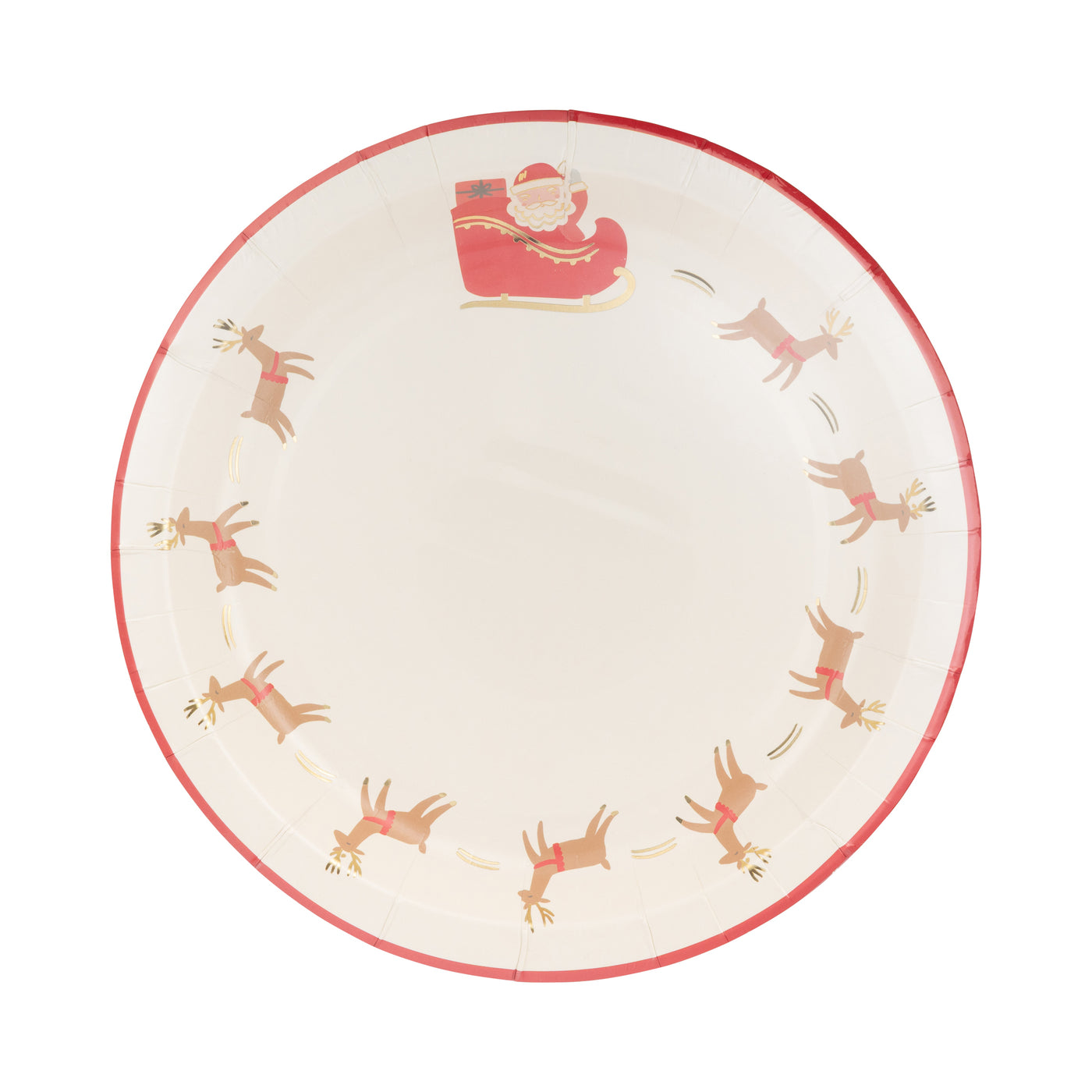 PLPL1577 - Santa with Reindeer Paper Plate