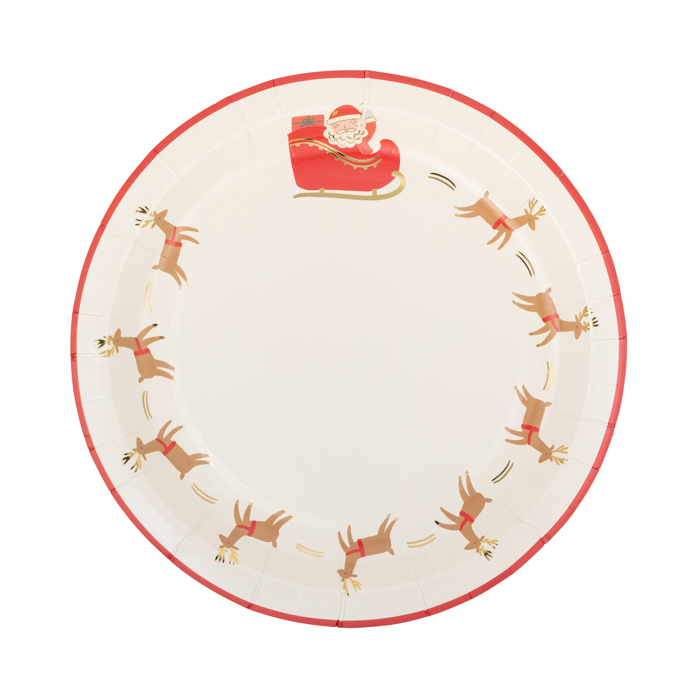 PLPL1577 - Santa with Reindeer Paper Plate