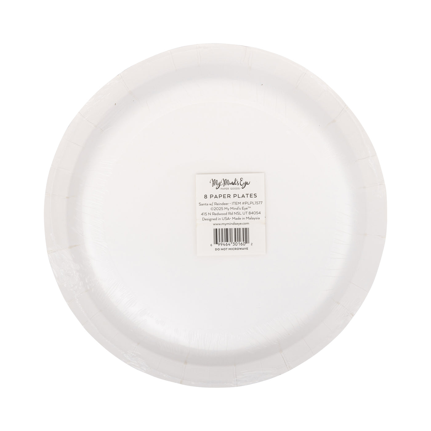 PLPL1577 - Santa with Reindeer Paper Plate