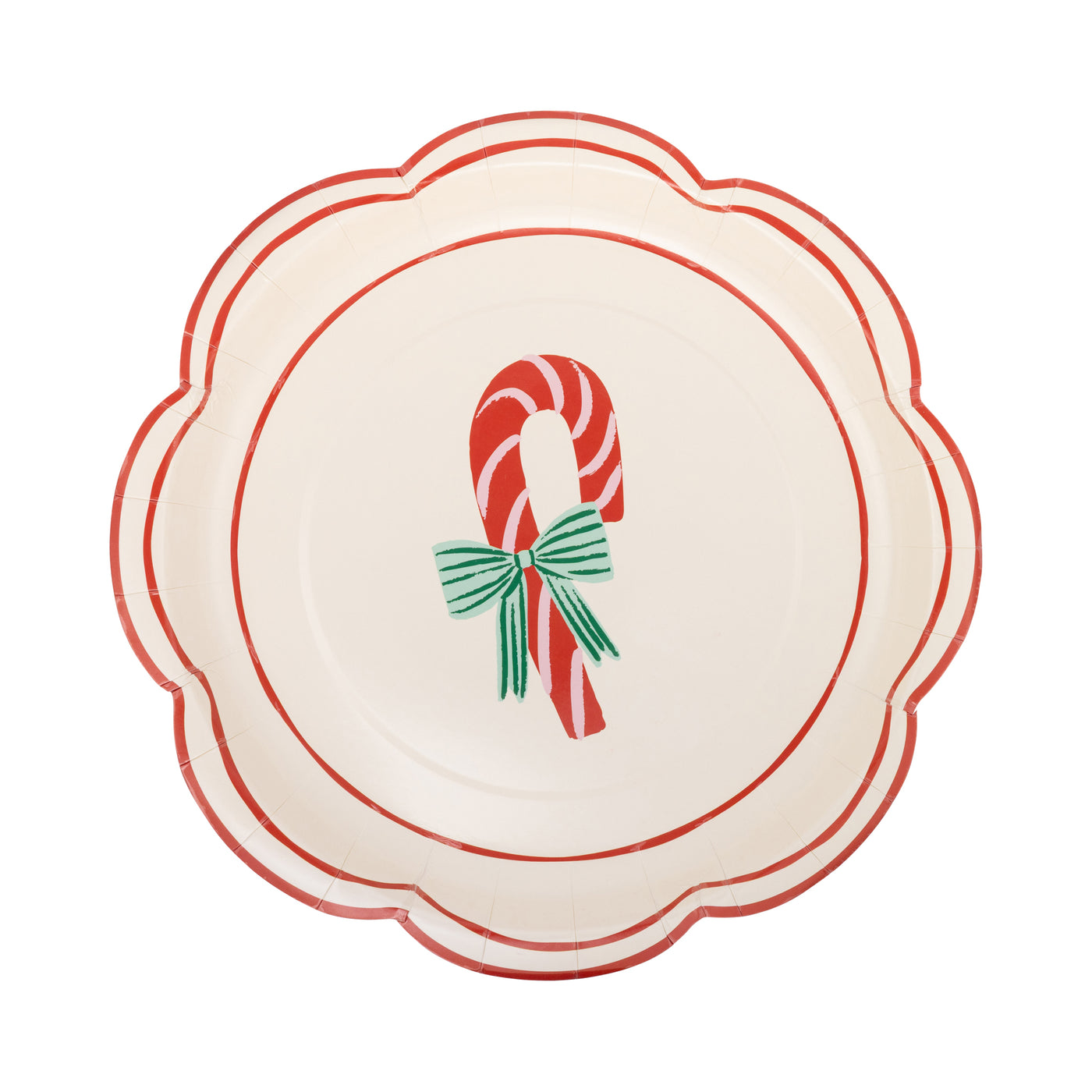 PLPL1586 - Round Candy Cane Paper Plate
